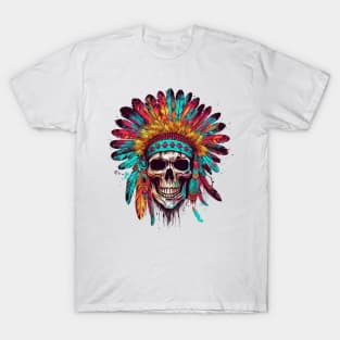 Native American Chief Skull #2 T-Shirt